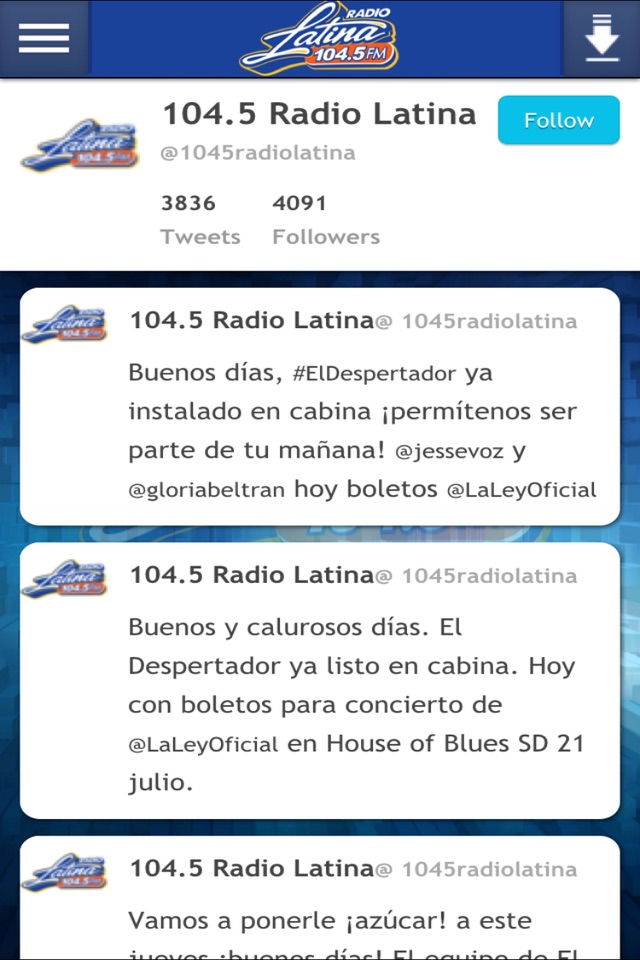 Radio Latina 104.5fm screenshot 2