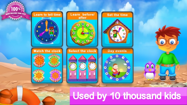 Telling the time - Teaching telling time with interactive clocks and fun games screenshot-0