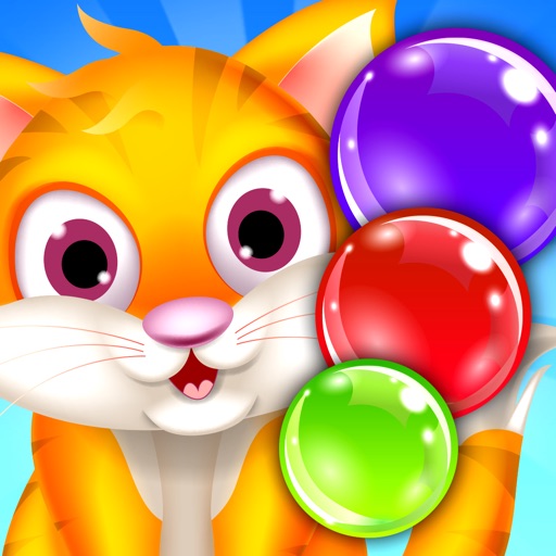 Кот пузыри поп бабл пазл: Милый котик и шарики для детей