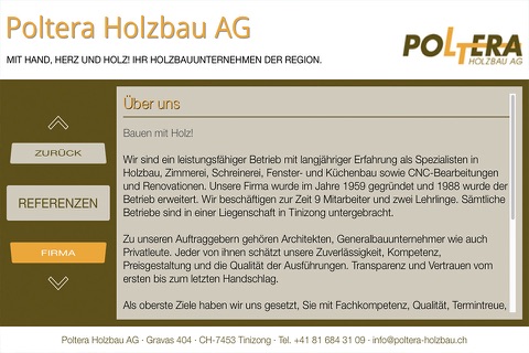 Poltera Holzbau AG screenshot 2