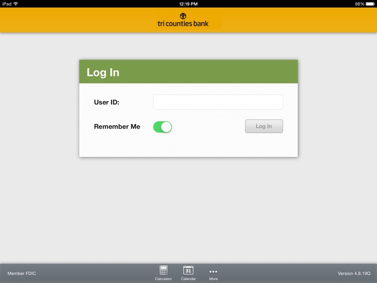 Tri Counties Mobile Banking for iPad