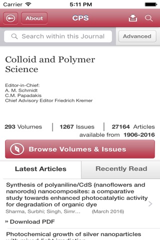 Colloid and Polymer Science screenshot 3