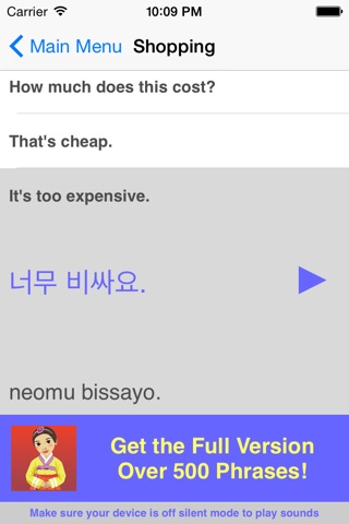 Speak Korean Phrasebook Lite screenshot 4