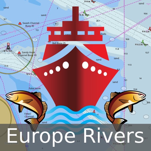 Europe Rivers - Canals/Waterways - Danube, Drava, Sava, Rhine, Moselle, Garonne, Tisa - Offline Gps Charts