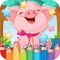 Pig Drawing Coloring Book - Cute Caricature Art Ideas pages for kids