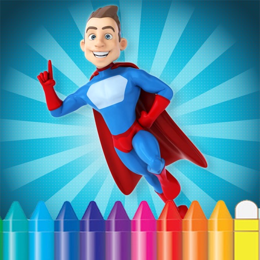Cartoon Superhero Coloring Book - Drawing for kid free game Icon