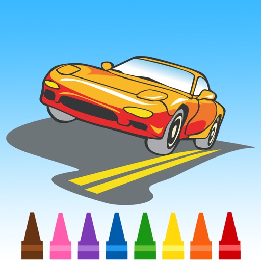 Cute Car Coloring Book Icon