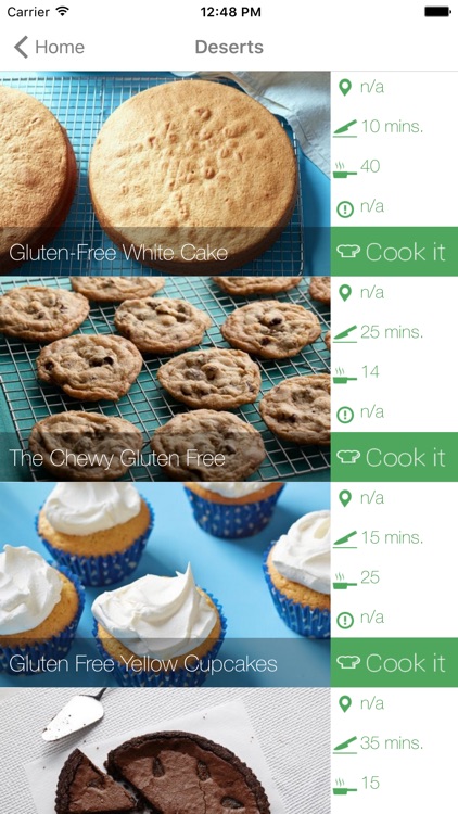 Gluten Free Recipes - Organised Recipes by Entry, Main Course and Deserts
