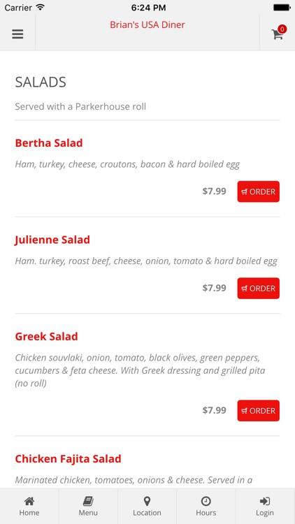 Brian's USA Diner Online Ordering