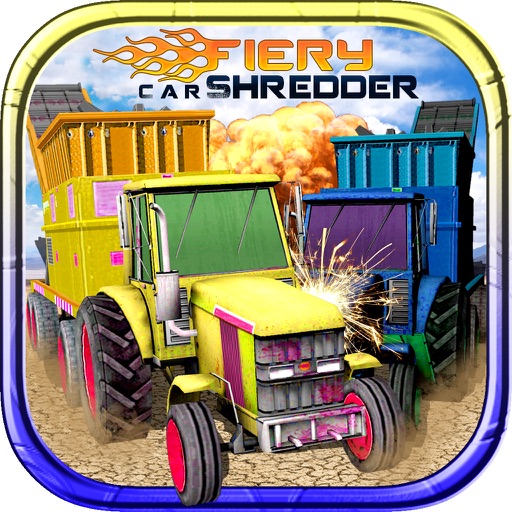 Fiery Car Shredder Icon