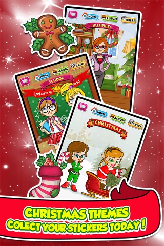 Christmas Sticker Dress Up Salon - little baby santa & emoji makeup games for girl kids! screenshot 2