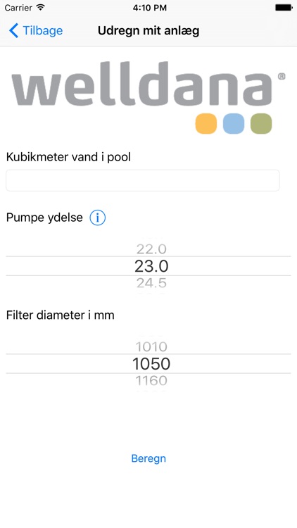 Welldana Filter-Pumpeberegner