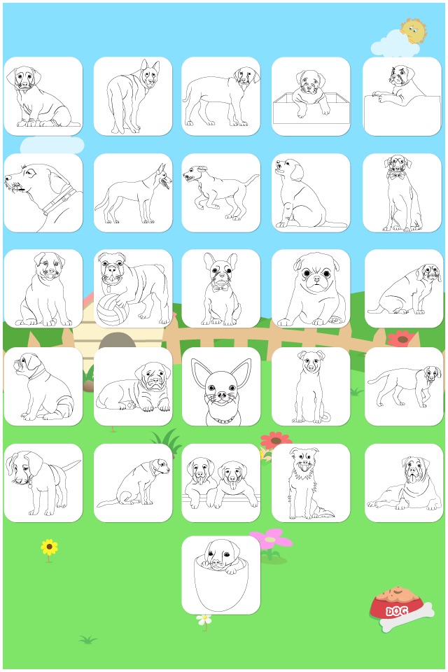 Puppies Dog coloring book for children Free : Draw and Paint screenshot 3