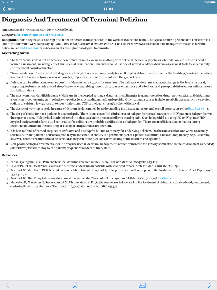 Palliative Care Fast Facts