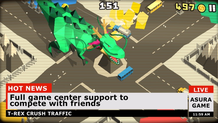 T-Rex crush traffic: Survival screenshot-0