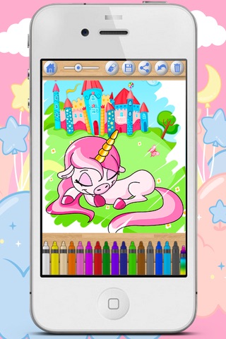 Paint pictures of unicorns Drawings of unicorn coloring or painting the magical unicorn - Premium screenshot 2