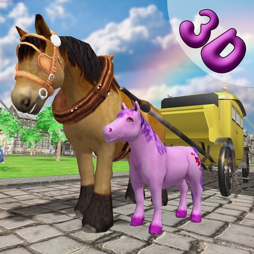 Pony Horse Carriage Kids Transport Simulator icon