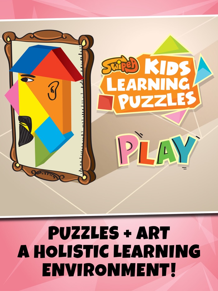Kids Learning Puzzles Portraits, Tangram Playtime