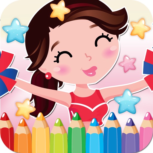 Little Girls Drawing Coloring Book - Cute Caricature Art Ideas pages for kids iOS App