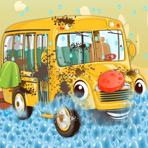 Kids School Bus Washing spa games Icon