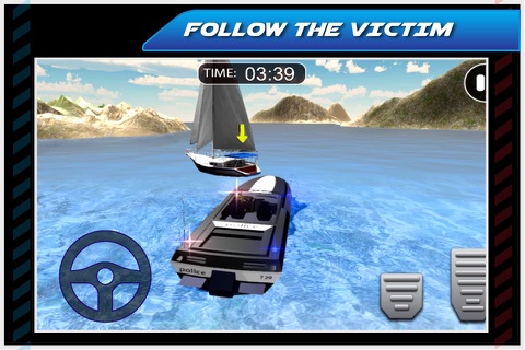 Emergency Police Boat Drive 3D screenshot 2