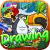 Drawing Desk Cartoon Birds : Draw and Paint Coloring Book Edition For Kids