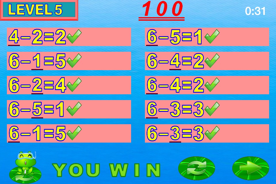Easy learning subtraction - Smart frog kids math screenshot 3