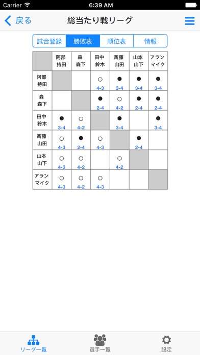 ソフトテニスリーグ作成のスクリーンショット1 ソフトテニスリーグ作成のスクリーンショット1