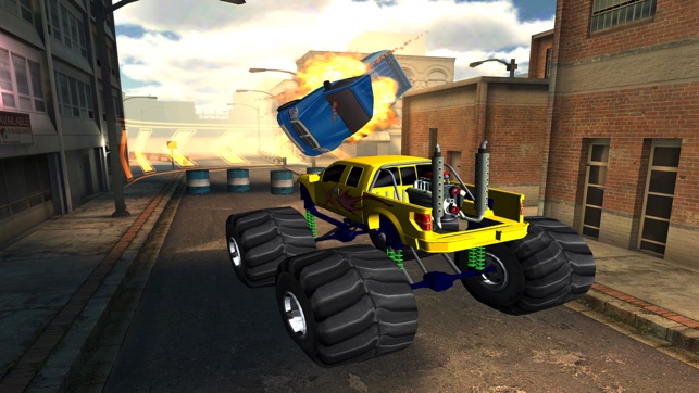 3D Monster Truck City Rampage - Extreme Car Crushing Destruc(圖2)-速報App