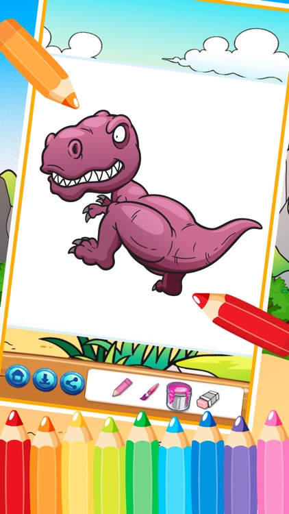 The Cute dinosaur Coloring book ( Drawing Pages ) - Good Activities Education Games For Kids App screenshot-4