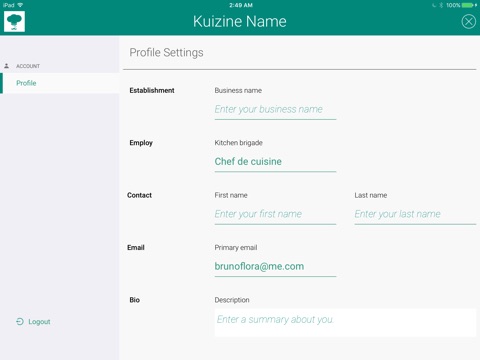 Screenshot of Kuizine