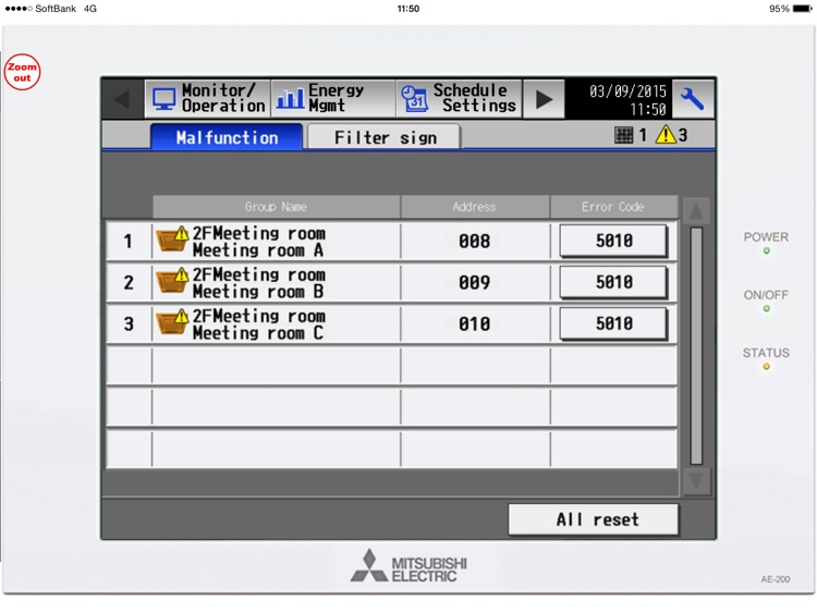 Mitsubishi Electric City Multi APP AE-200E screenshot-3