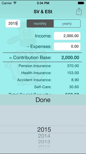 SV & ESt - social security (SVA) and income tax calculator f(圖3)-速報App