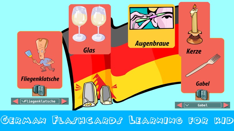 german flashcards -phonics reading educational games for kids