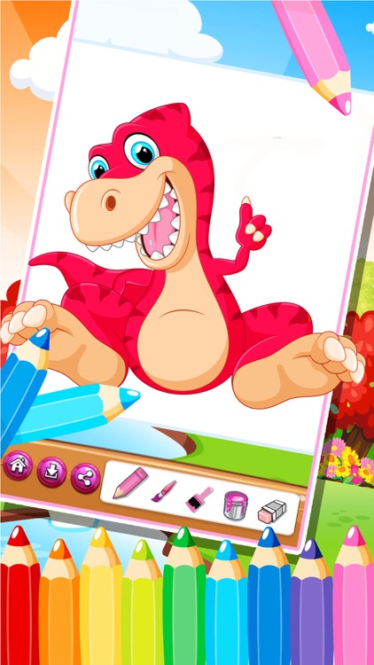 The Cute dinosaur Coloring book ( Drawing Pages ) - Good Learning & Education Games , Free For activities Kindergarten Kids Apps 6 screenshot-3