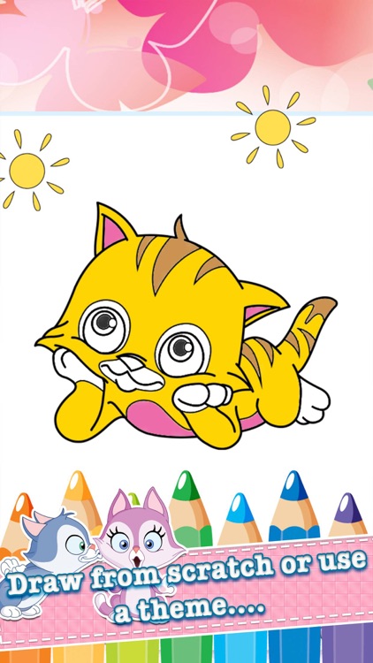 The Little Kitten Drawing Coloring Book Painting Pages learning games for kids screenshot-3