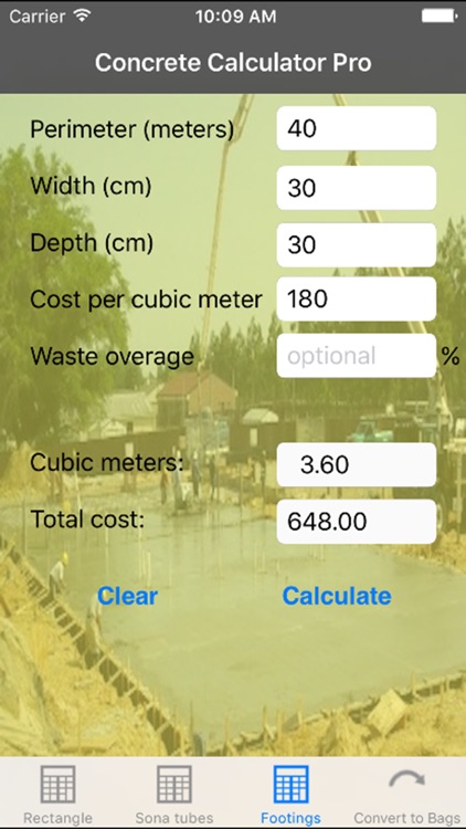 Concrete Calculator Pro Metric