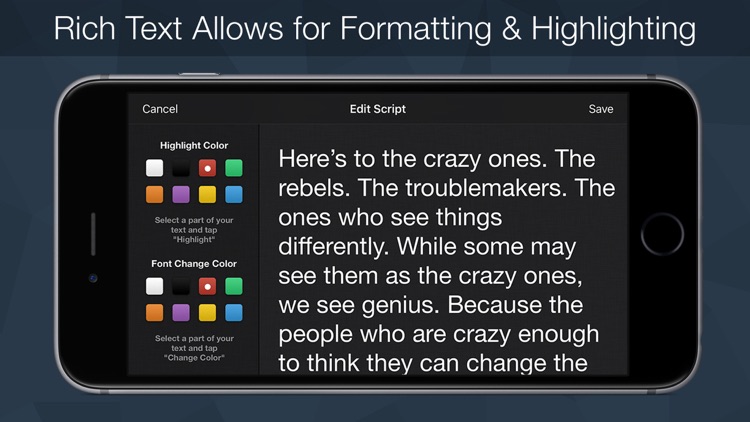 Teleprompter Pro - Script, Speech and Lyrics Prompter + screenshot-3