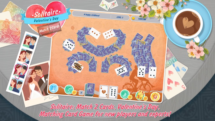 Solitaire: Match 2 Cards. Valentine's Day Free. Matching Card Game screenshot-0
