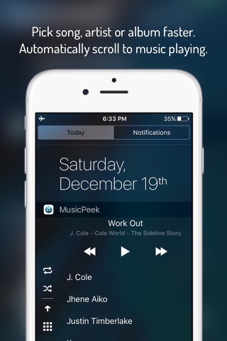 MusicPeek - Music Player Widget for Notification Center screenshot 4