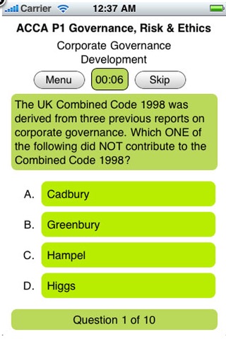 ACCA P1 Governance, Risk & Ethics screenshot 2