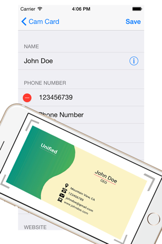 Card Contact -best new card reader,scanner iPhone - náhled