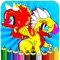 Dinosaur And Dragon Coloring Books - Drawing Painting Games For Kids