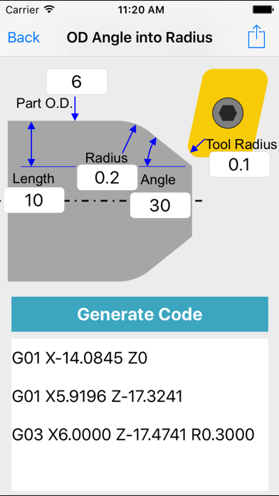 G Code Generator OD CNC Screenshot 2