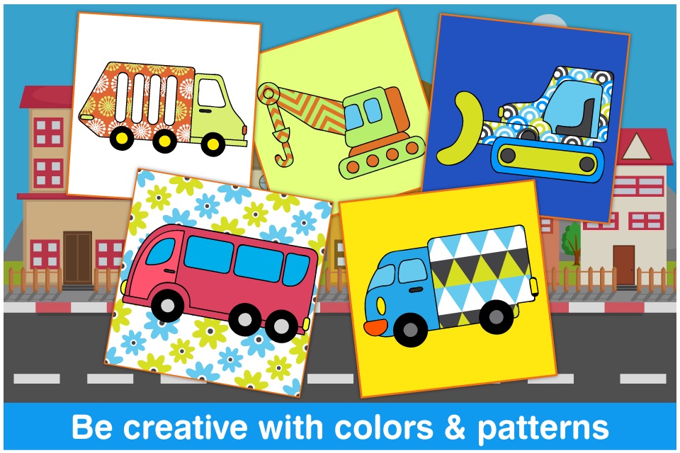 Little Trucks Colorbook Free by Tabbydo : Vehicles coloring app for kids & preschoolers screenshot 2