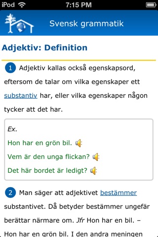 Svensk grammatik screenshot 2