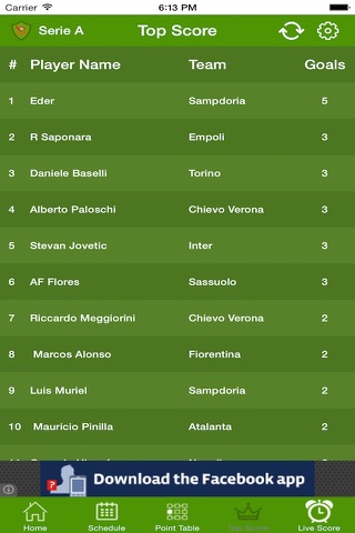 Great Live Score App -"Serie A 2015-16 version" screenshot 4