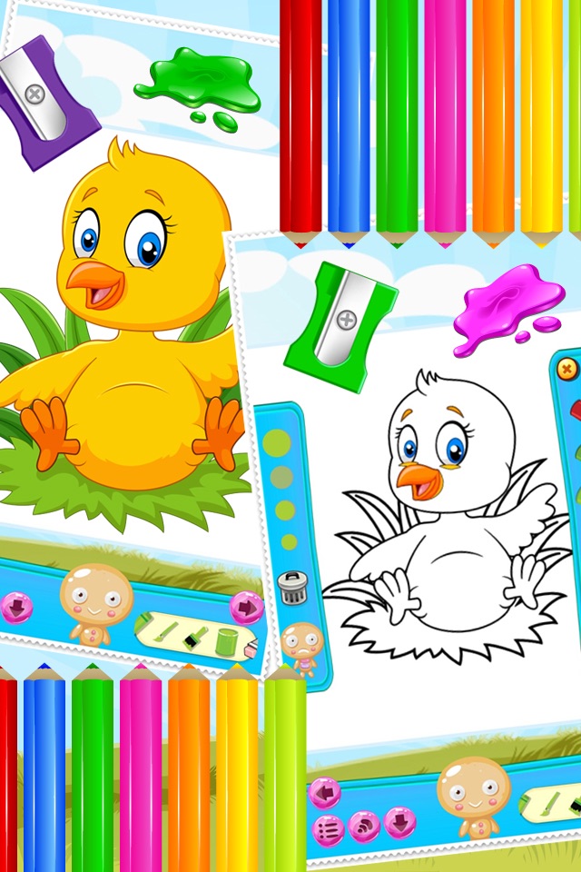 Little Chick Coloring Book Drawing and Paint Art Studio Game for Kids Easter Day screenshot 3