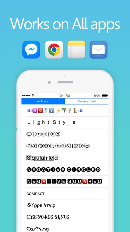 AllCoolFonts - custom keyboard for all kinds of cool and fancy fonts