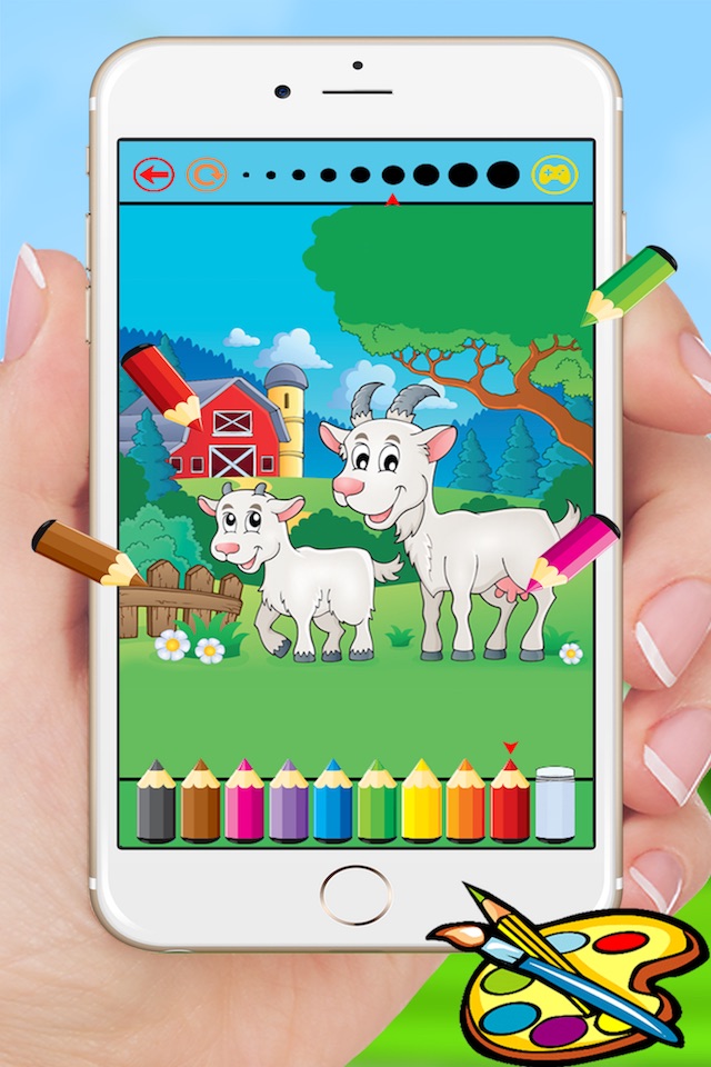 Farm & Animals coloring book - drawing free game for kids screenshot 2